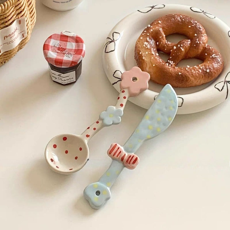 Polka Dot Ceramic Cutlery