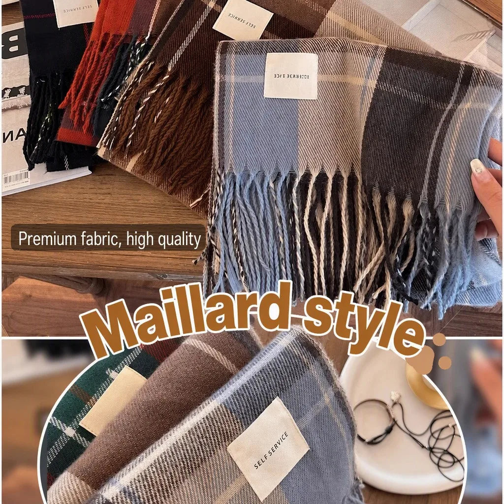 Check Faux Cashmere Scarf