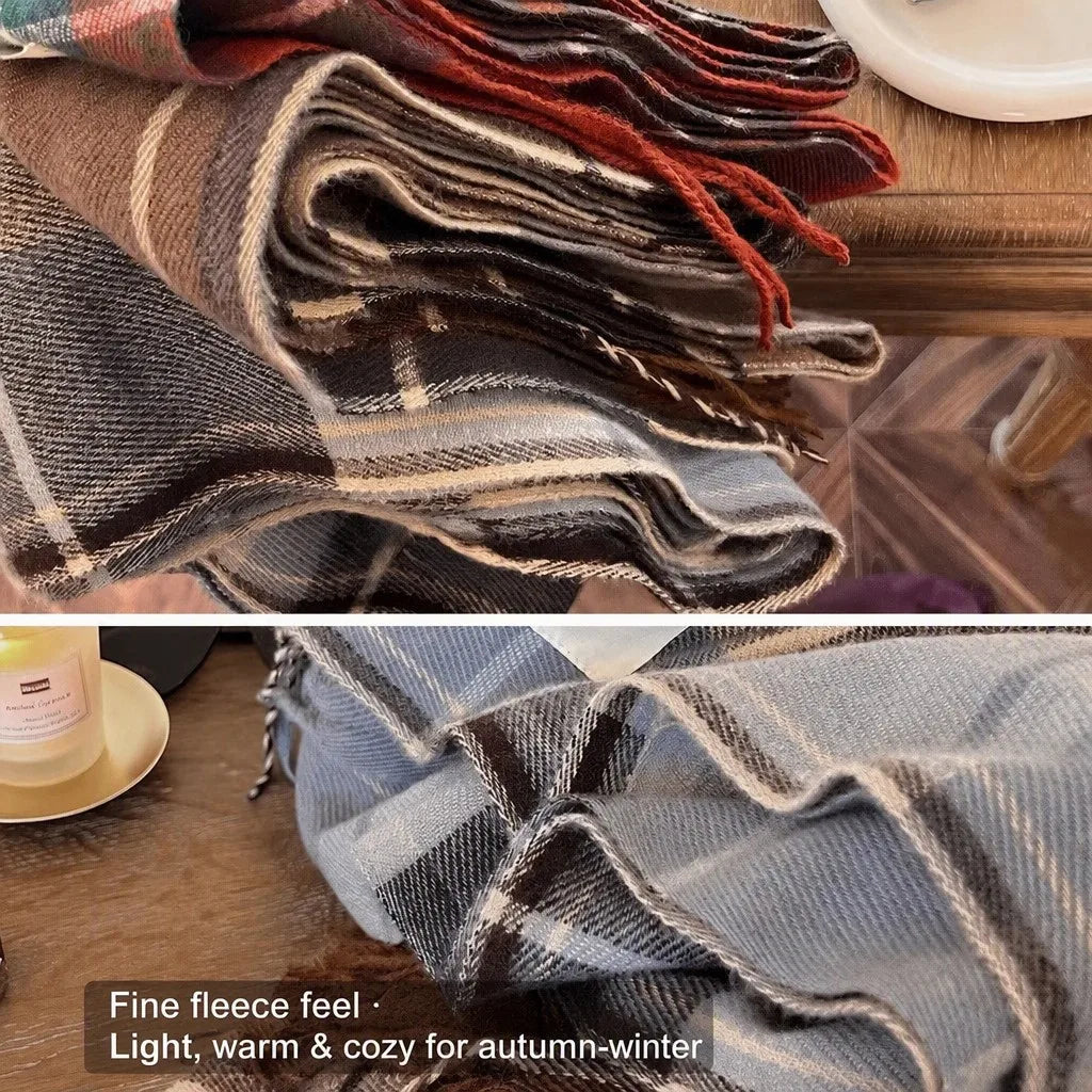 Check Faux Cashmere Scarf
