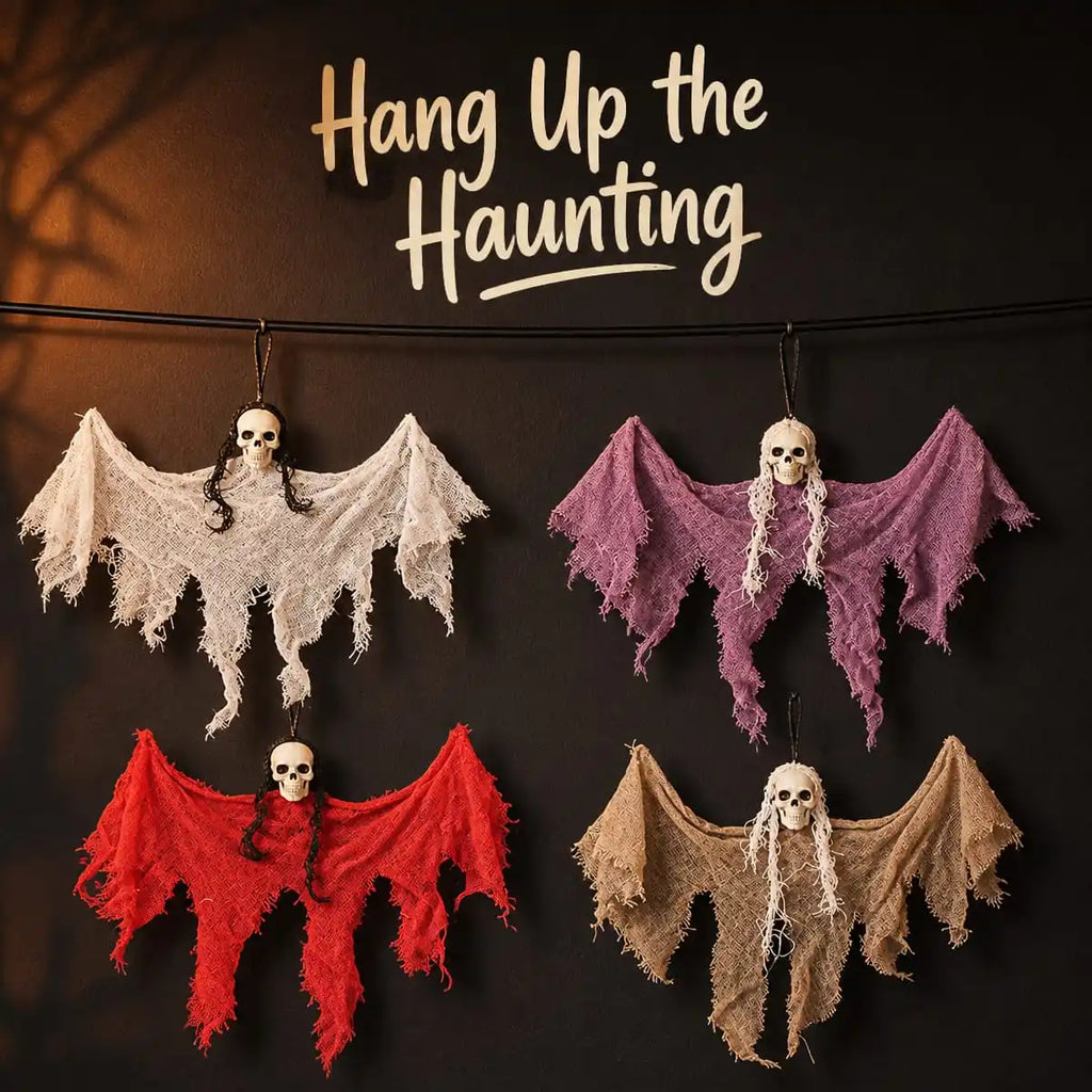 Hanging Skull Ghost Decoration