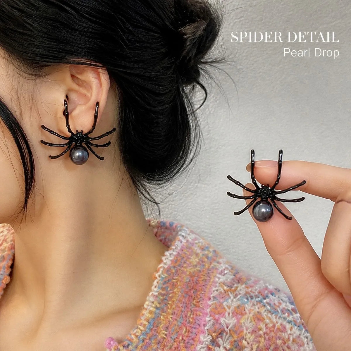 Climbing Spider Stud Earrings