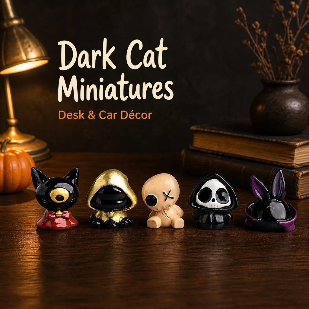 Hooded Cat Desk Figures