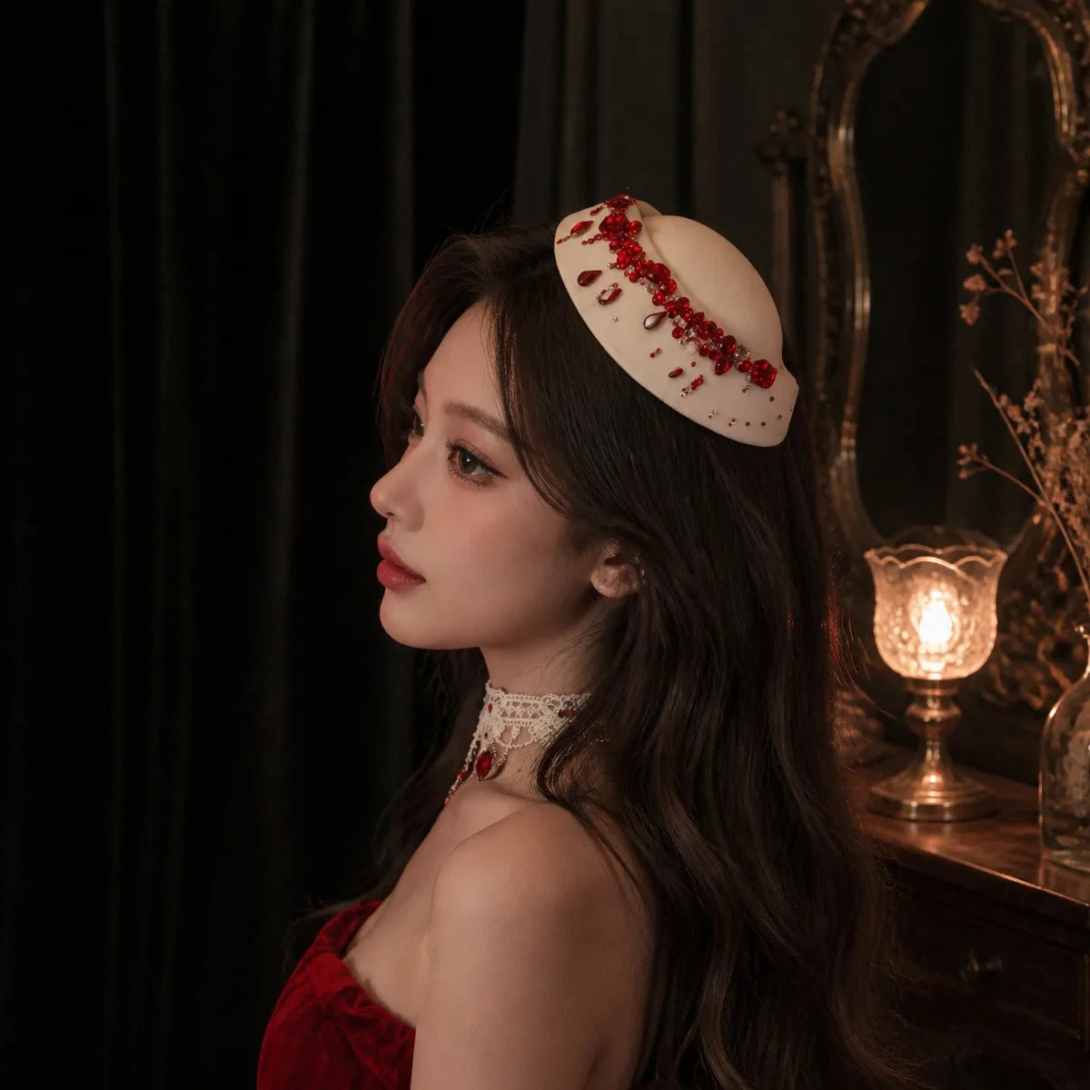 Blood Drop Gem Fascinator