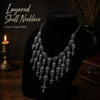 Layered Skull Bib Necklace