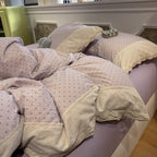 Lace Trim Cotton Bedding Set