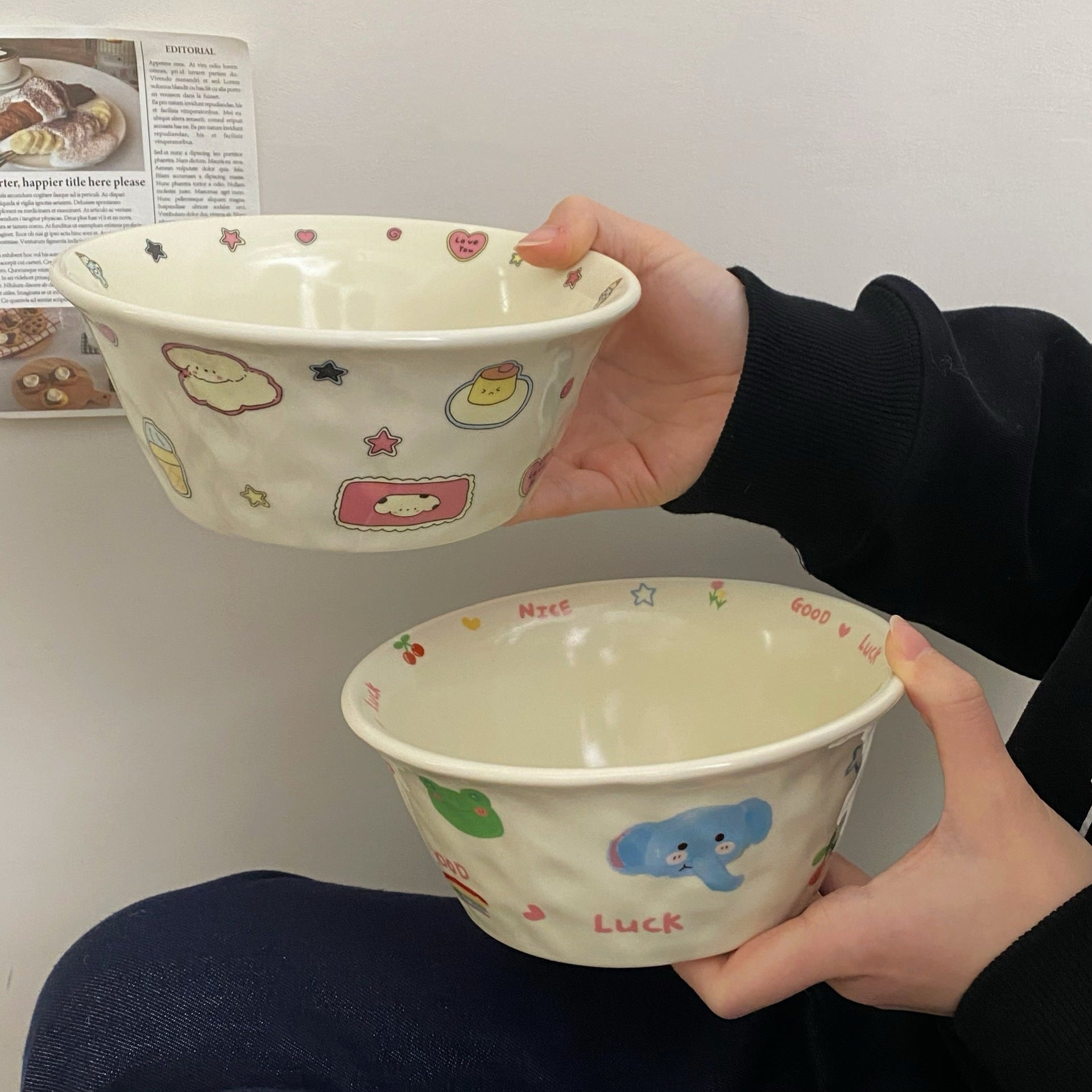 Graffiti Cartoon Ceramic Bowl