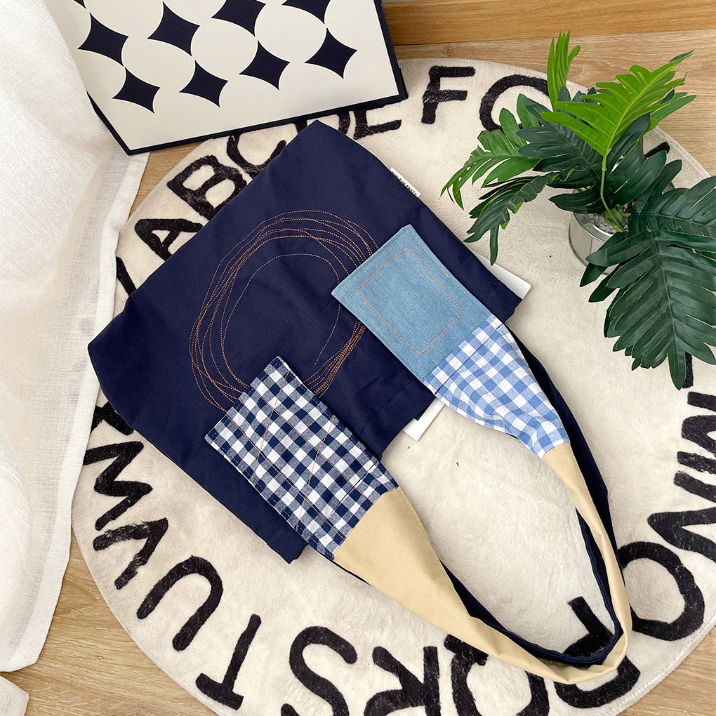 Canvas Shoulder Tote Patchwork