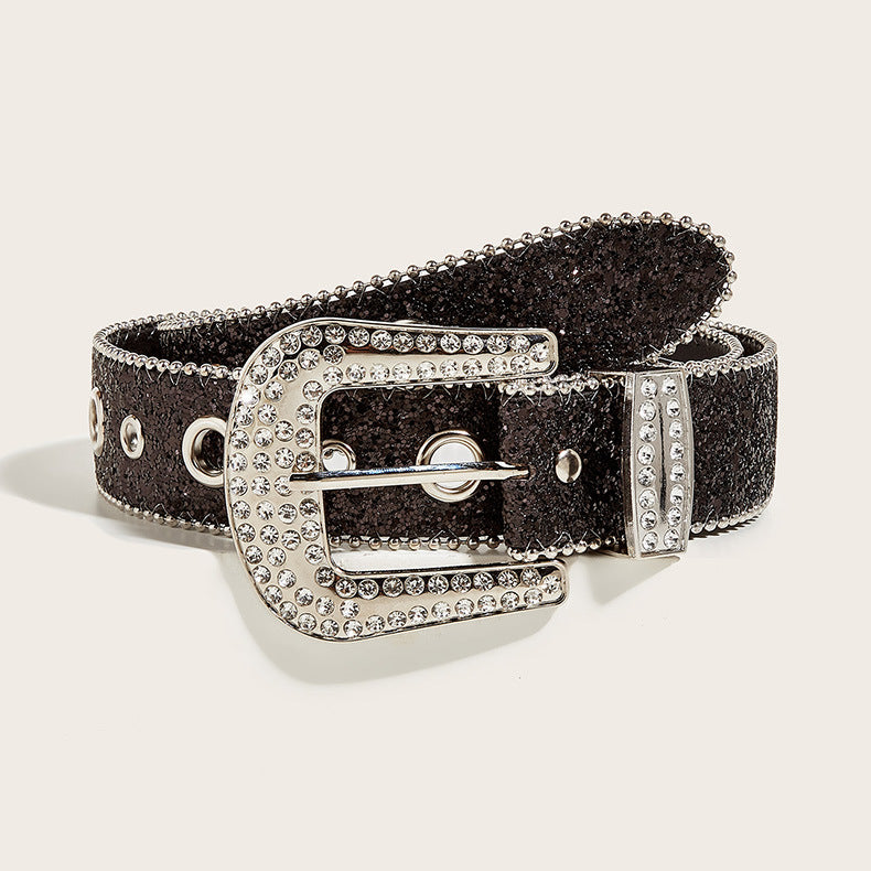 Rhinestone Wide Fashion Belt - Modomu