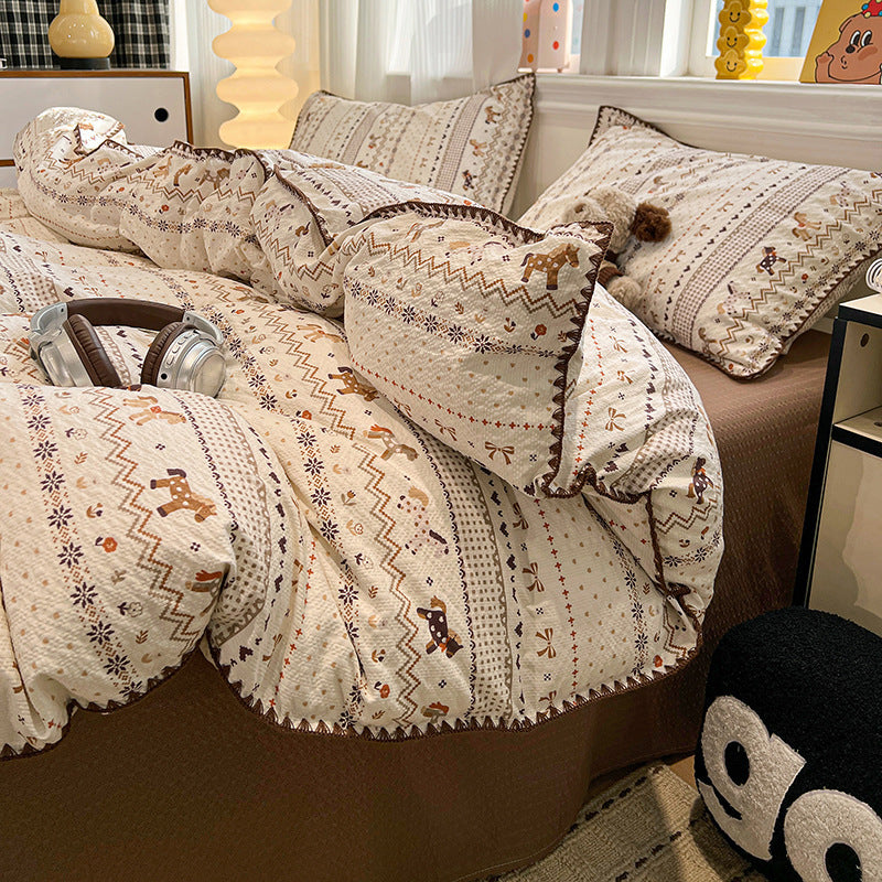 Fair Isle Scalloped Bedding Set