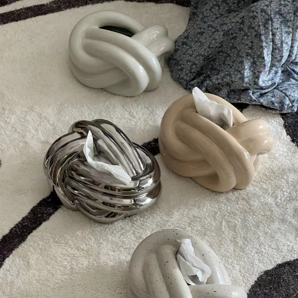 Knot Ceramic Tissue Box Holder - Modomu