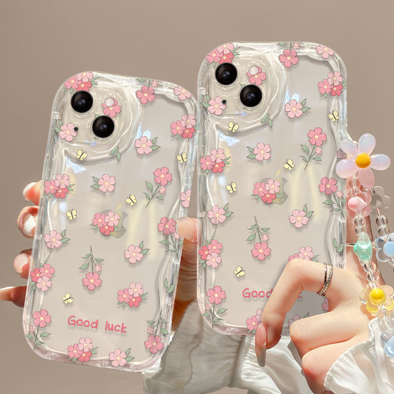 Wavy Pink Blossom iPhone Case