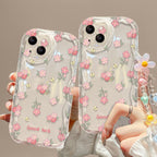Wavy Pink Blossom iPhone Case