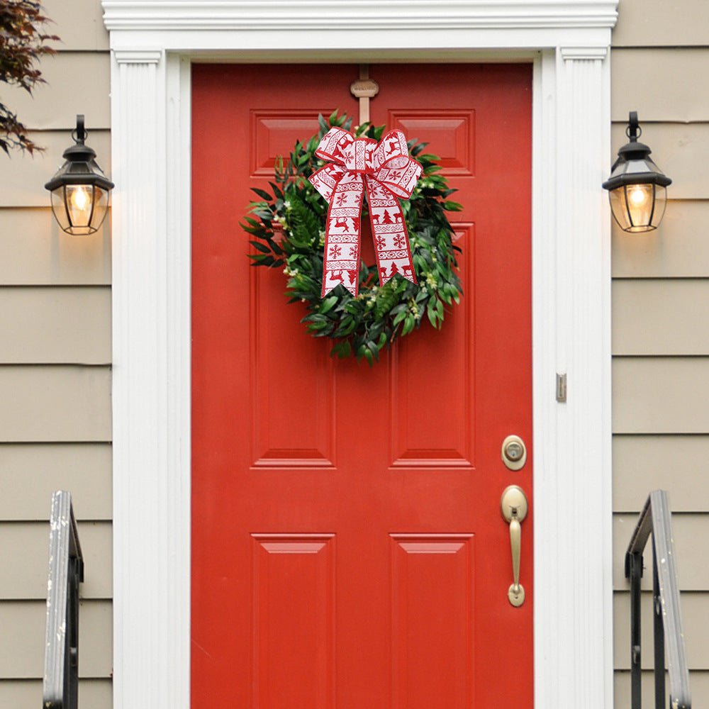 麻布圣诞蝴蝶结diy配饰挂件圣诞节装饰品圣诞树装饰小蝴蝶结挂饰