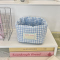 Quilted Fabric Desktop Storage Basket