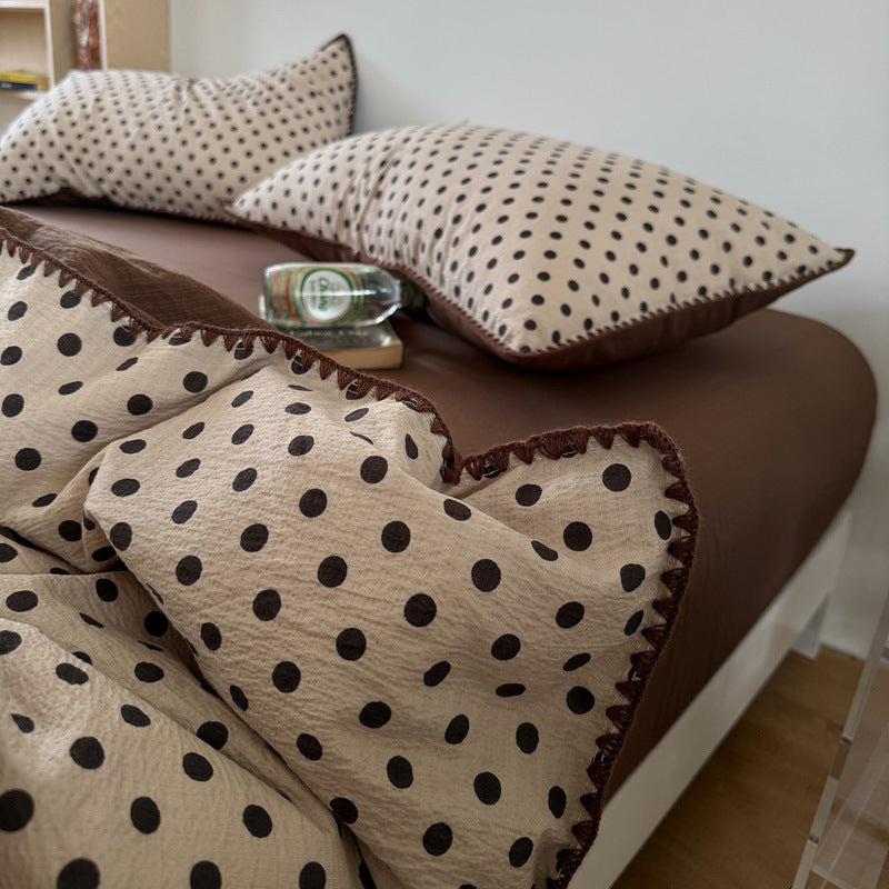Crinkle Cotton Polka Dot Bedding
