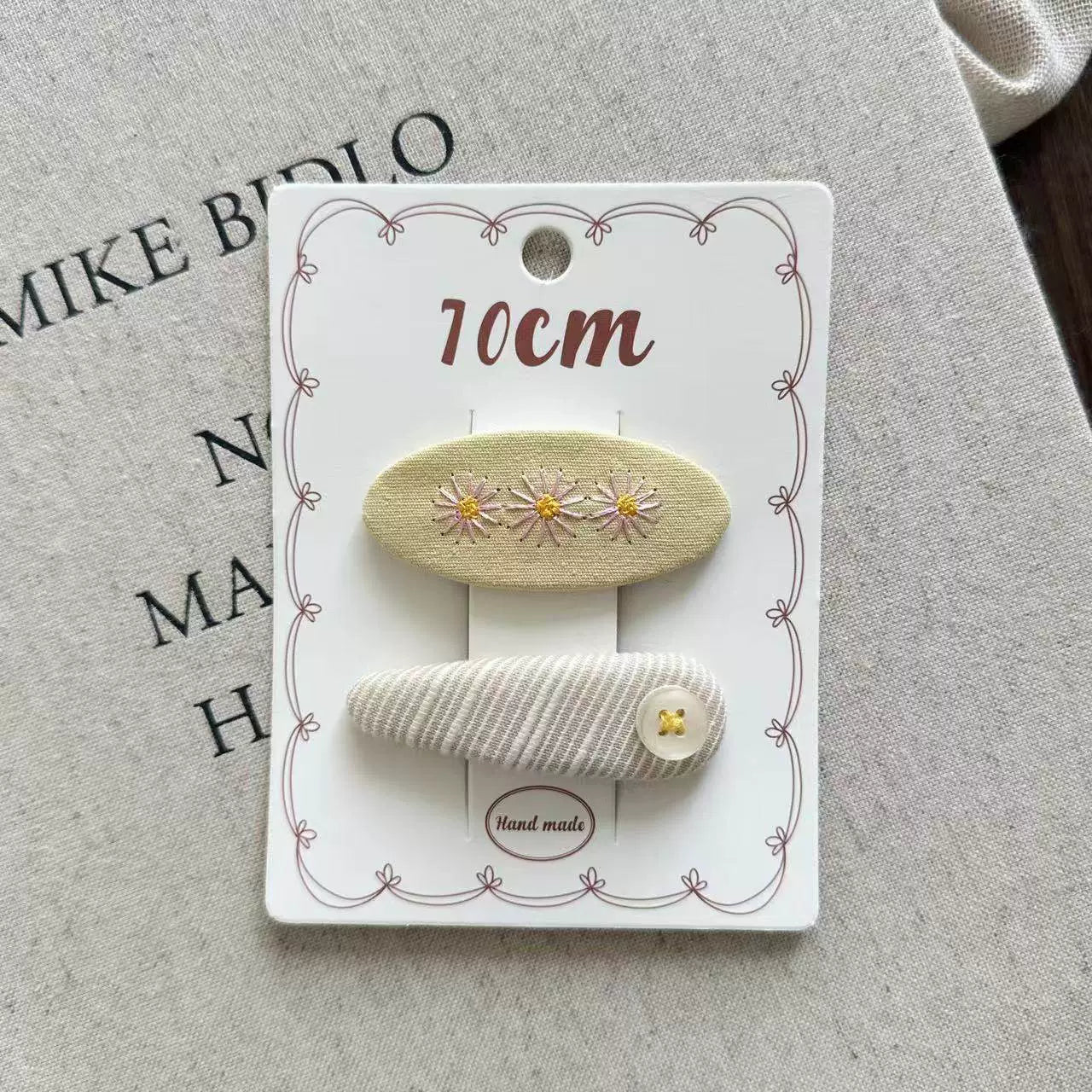 Korean Embroidered Flower Hair Clip - Modomu