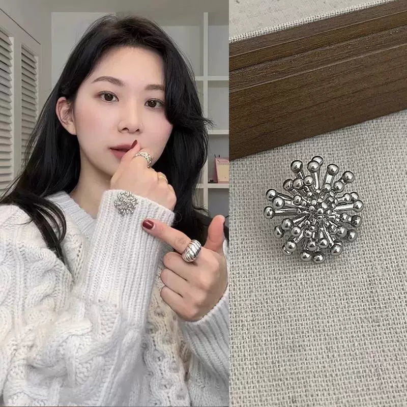 Silver Fireworks Brooch Pin