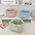 Quilted Fabric Desktop Storage Basket