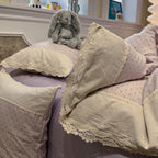 Lace Trim Cotton Bedding Set