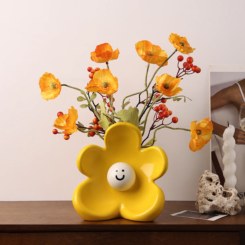 Smiley Face Ceramic Flower Vase - Modomu