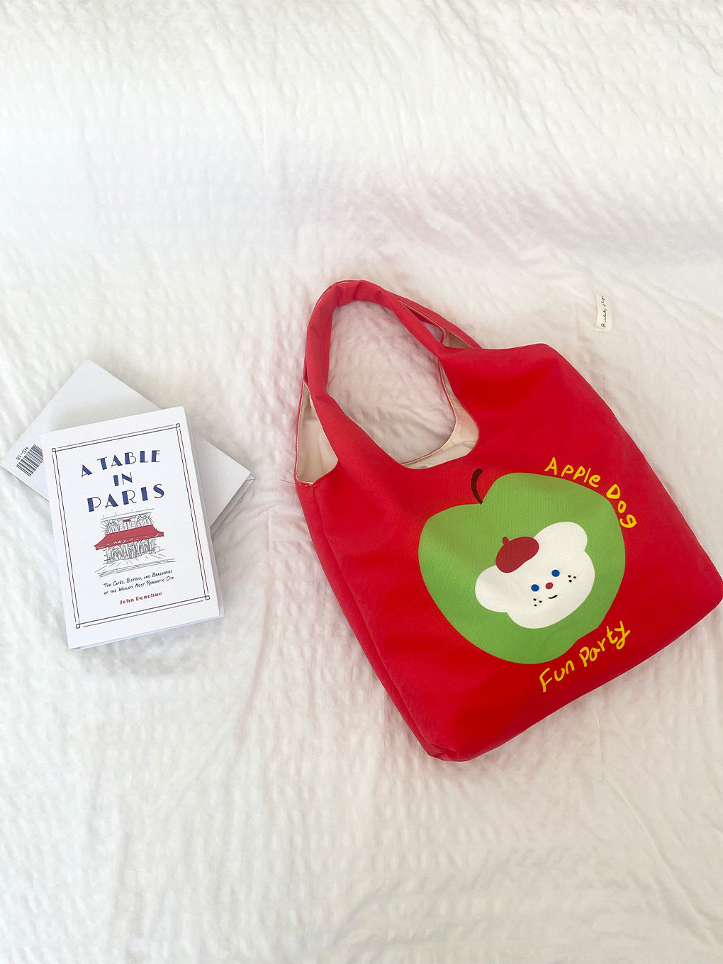 Cartoon Flocking Shoulder Tote - Modomu