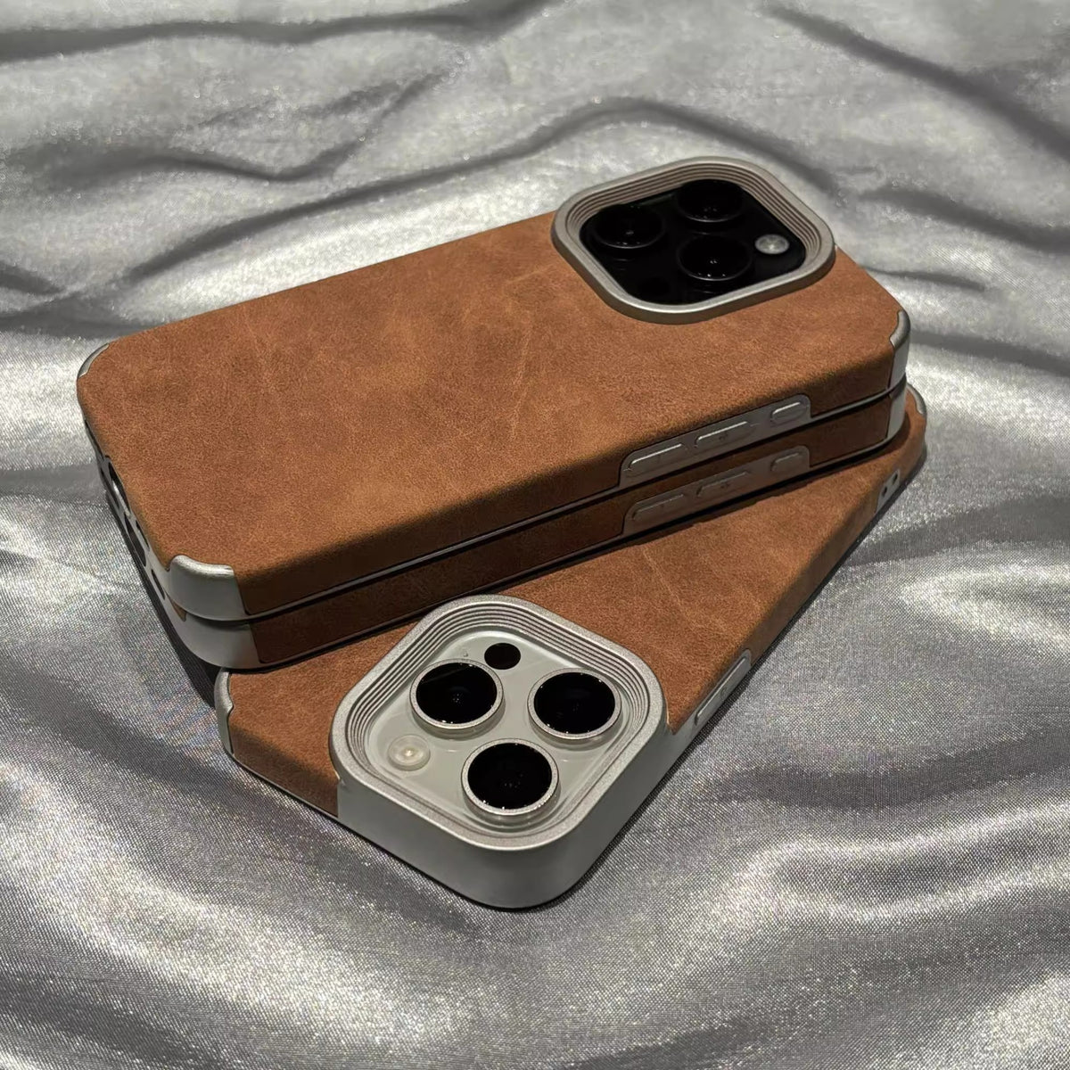 Saddle Tan Leather-Look iPhone Case