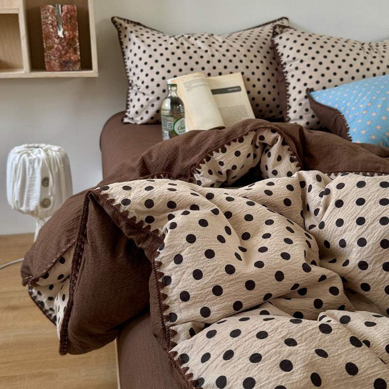 Crinkle Cotton Polka Dot Bedding
