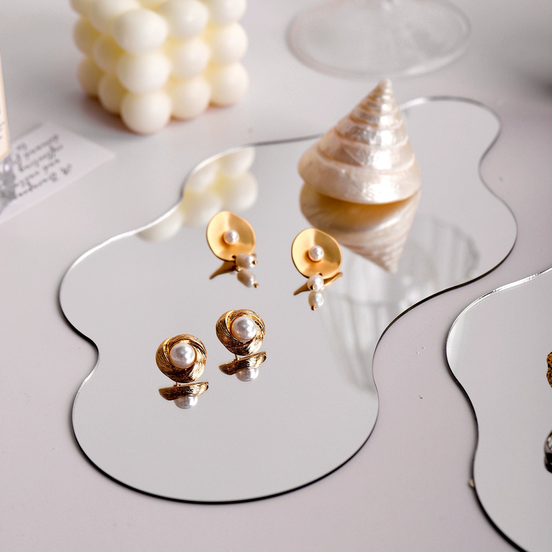 Irregular Mirror Jewelry Tray