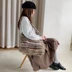 Plush Letter Crossbody Bag