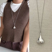Silver Water Drop Sweater Chain
