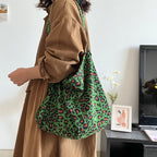 Leopard Canvas Slouch Bag