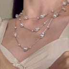 Irregular Pearl Layered Necklace - Modomu