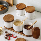 Ceramic Seasoning Jar Set Organizer