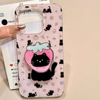 Strawberry Black Cat iPhone Case