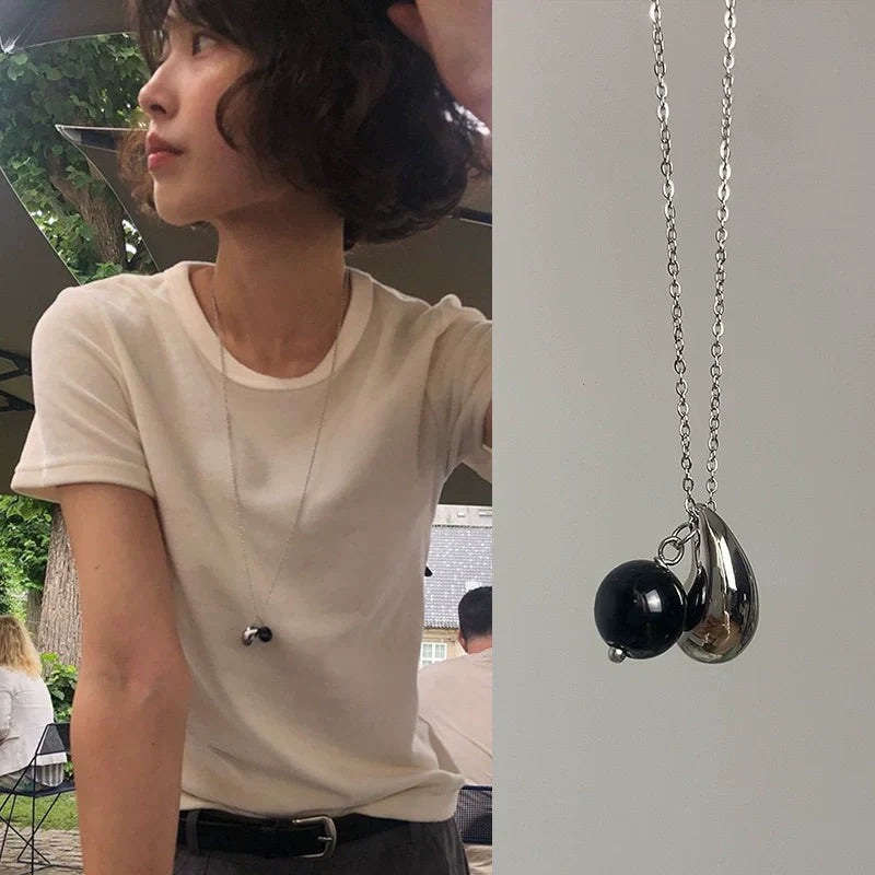 Agate Teardrop Pendant Necklace - Modomu