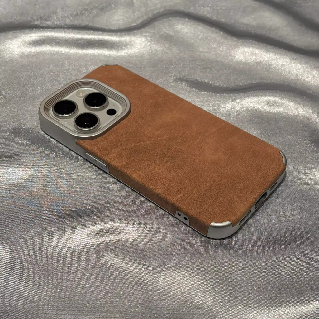 Saddle Tan Leather-Look iPhone Case
