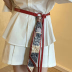 Retro Pattern Silk Scarf Belt