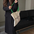 Contrast Handle Cotton Tote