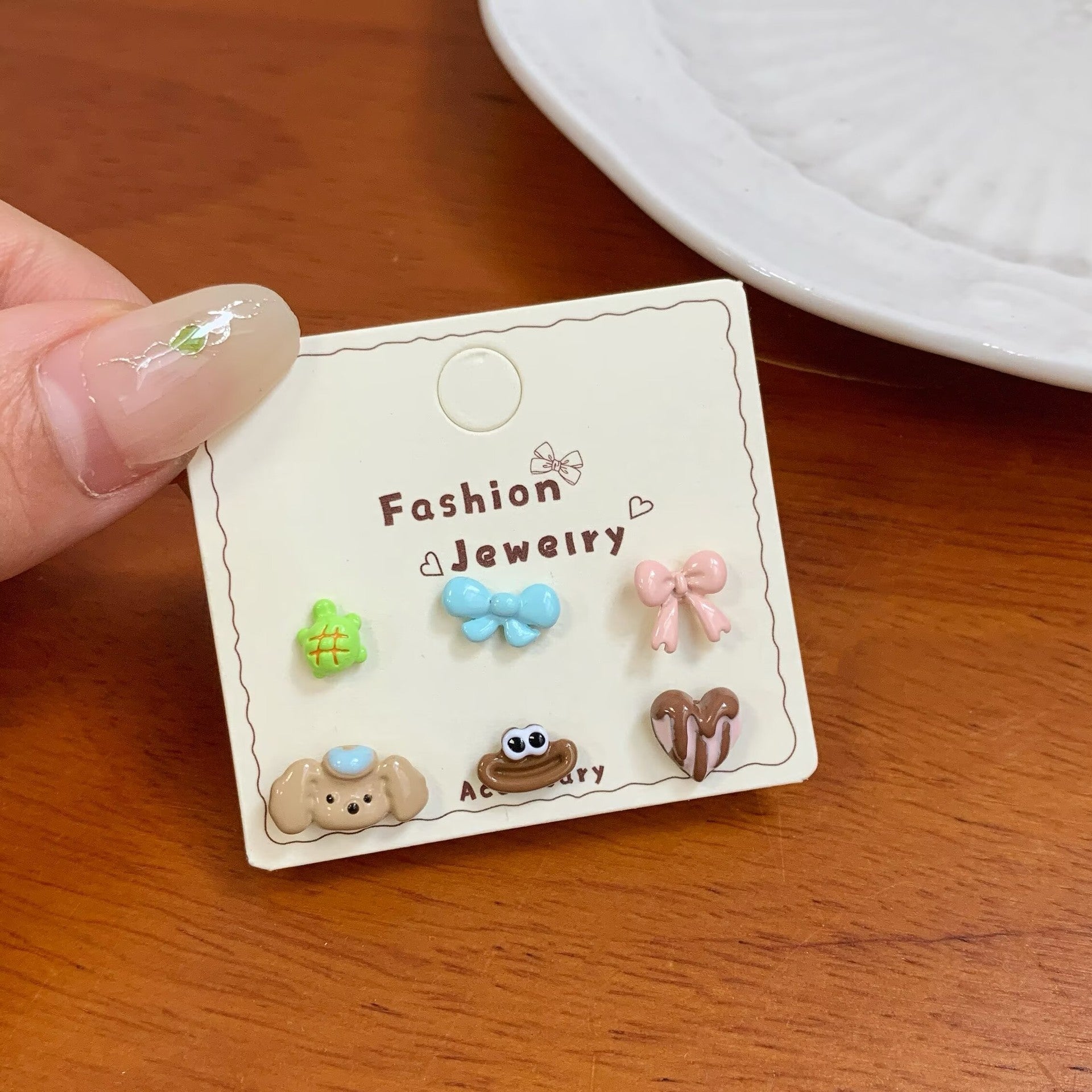 Sweet Puppy Stud Earrings Set
