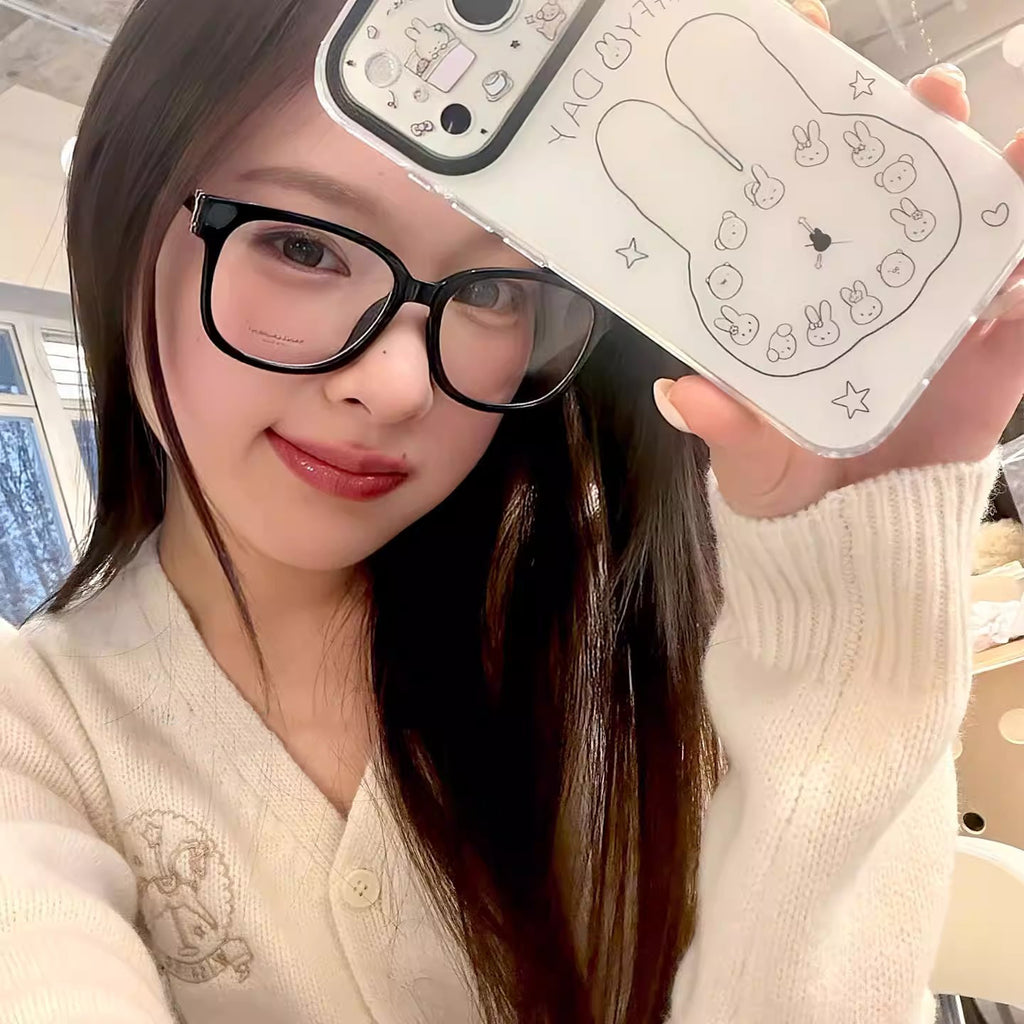 Line Bunny Clock Phone Case