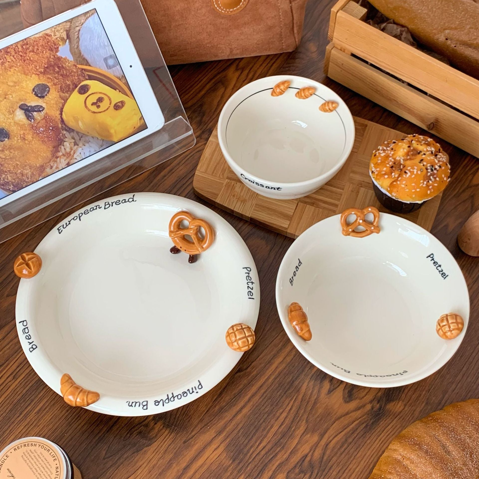 Embossed Croissant Ceramic Bowl - Modomu