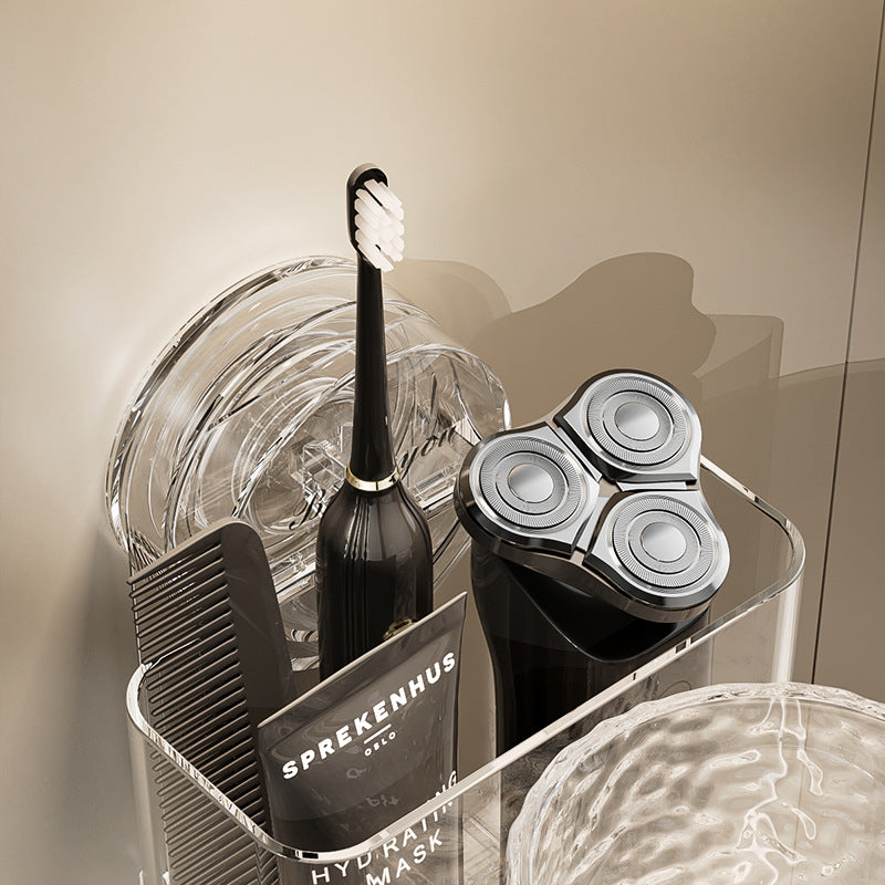 Bathroom Suction Toothbrush Rack Set