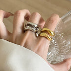 Irregular Open Wave Statement Ring - Modomu