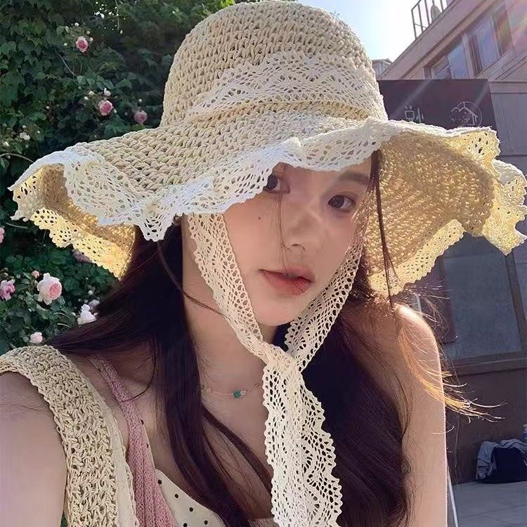 Black Straw Beach Hat