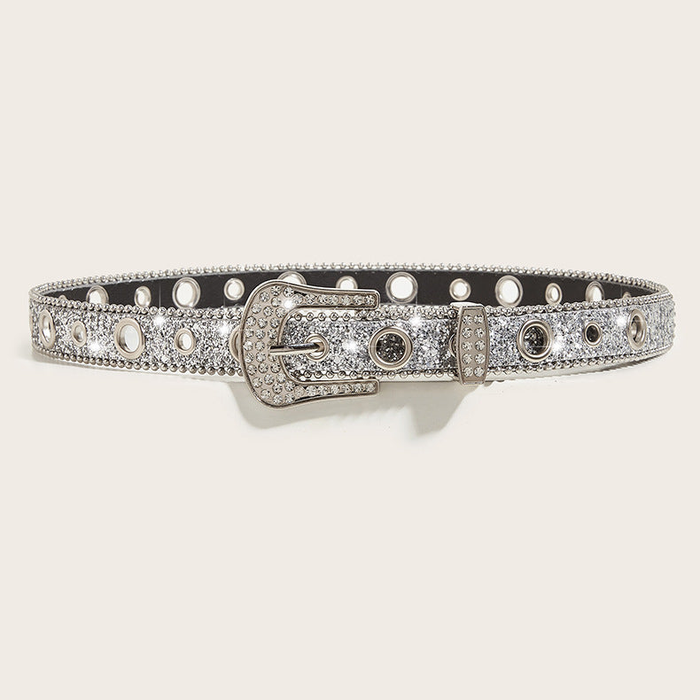 Rhinestone Wide Fashion Belt - Modomu