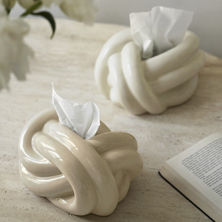 Knot Ceramic Tissue Box Holder - Modomu