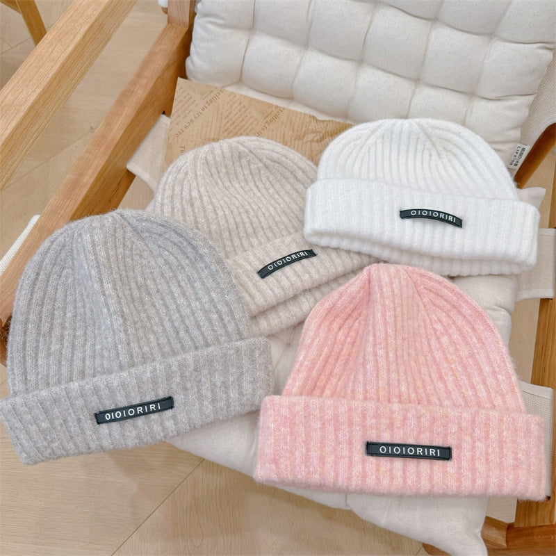 Striped Knit Beanie Retro Style