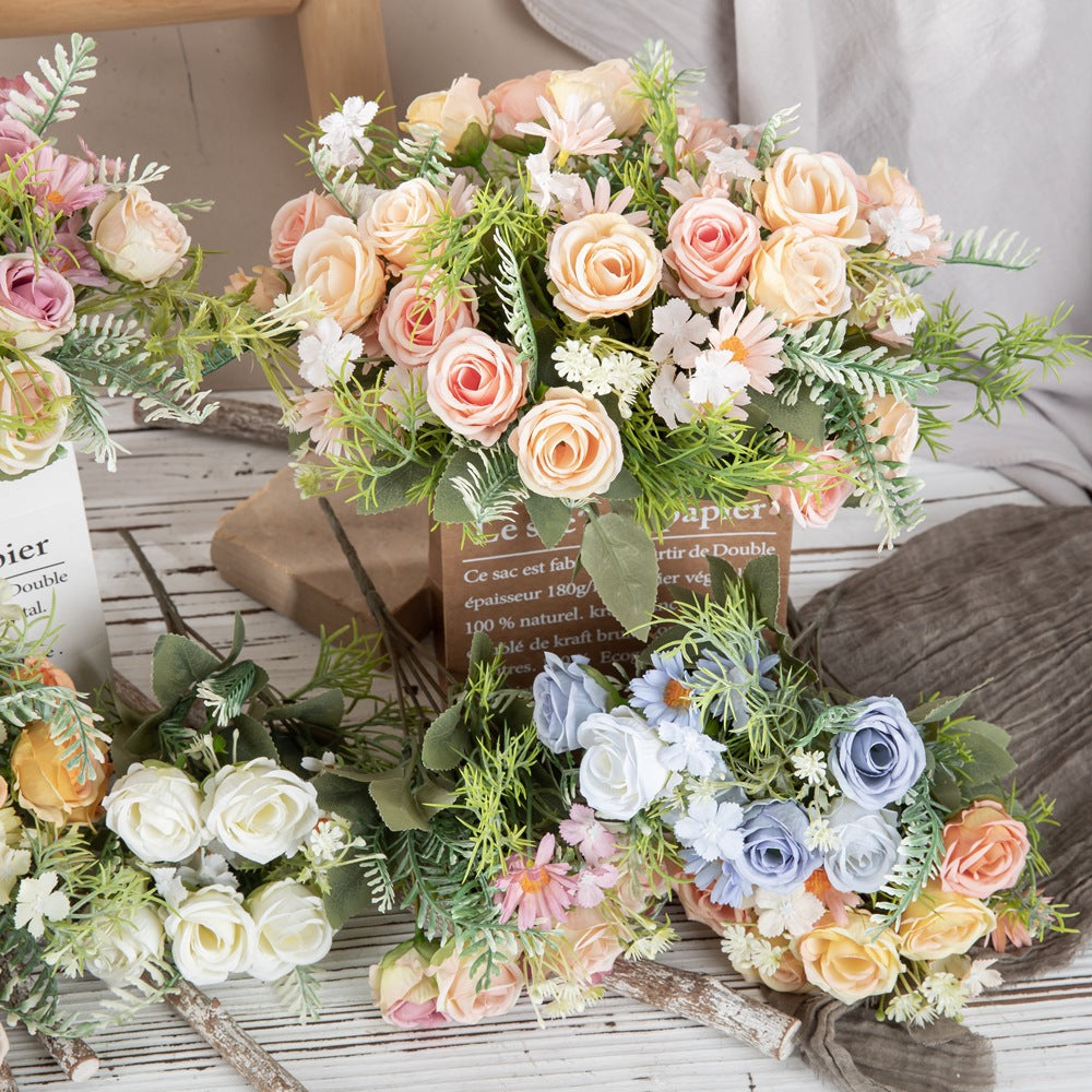 Rose Daisy Faux Flower Bouquet - Modomu