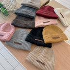 Letter Label Slouchy Beanie