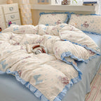 Ruffle Edge Cotton Bedding Set